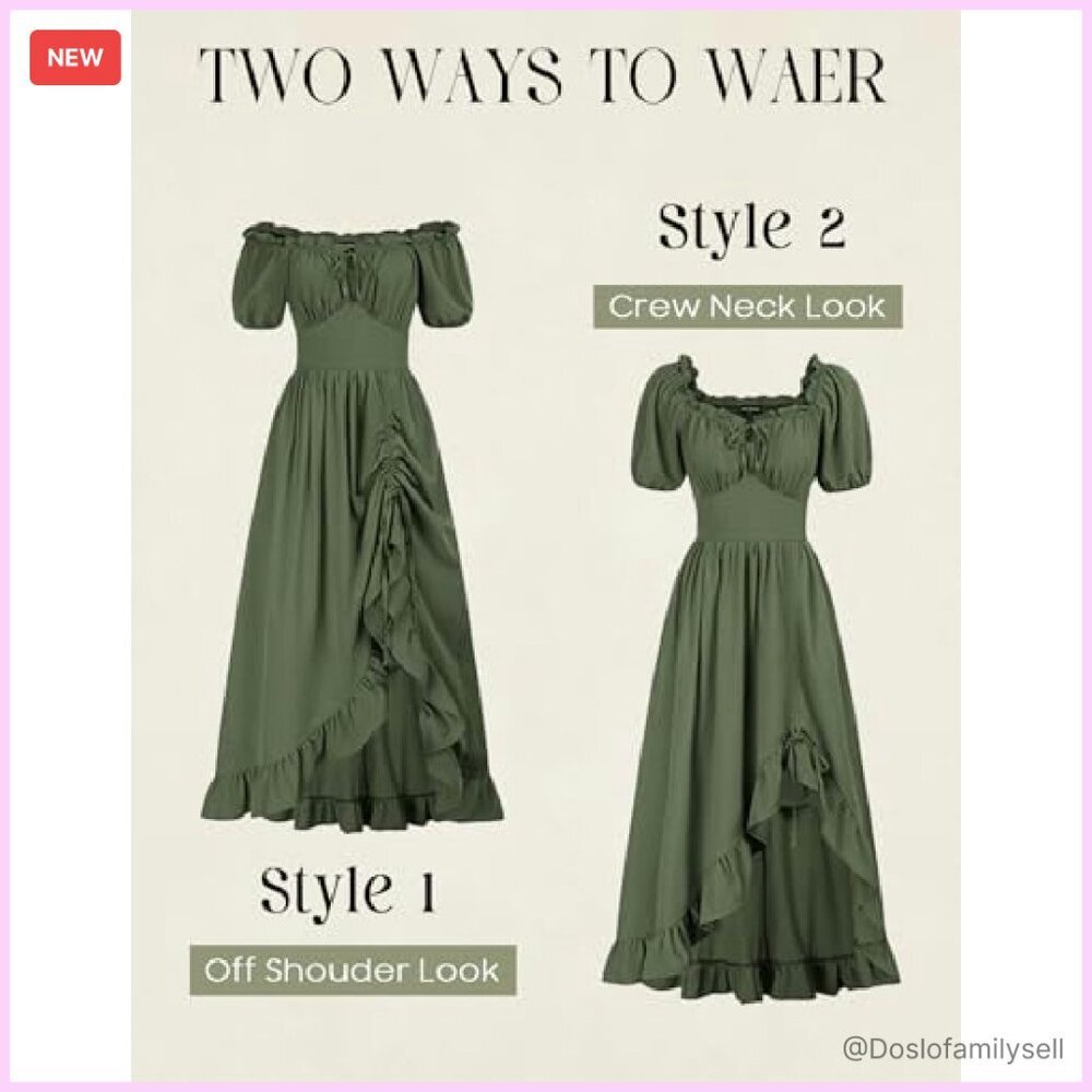 Corset Maxi Dress Elegant Victorian Cottagecore Renaissance Fair Ruffle - Picture 4 of 8